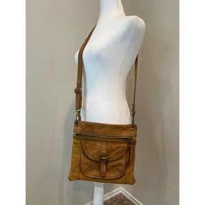 Fossil Brown Distressed Hobo Crossbody